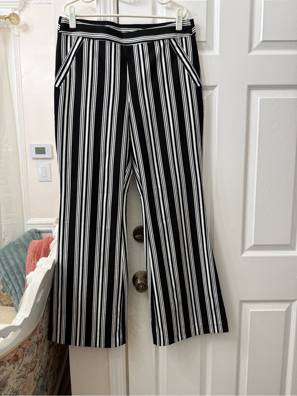INC International Concepts Black and White Striped Wide-Leg Pants